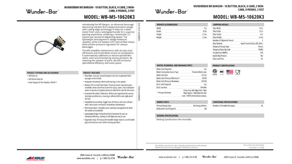 Spec Sheet – M5-10620K3